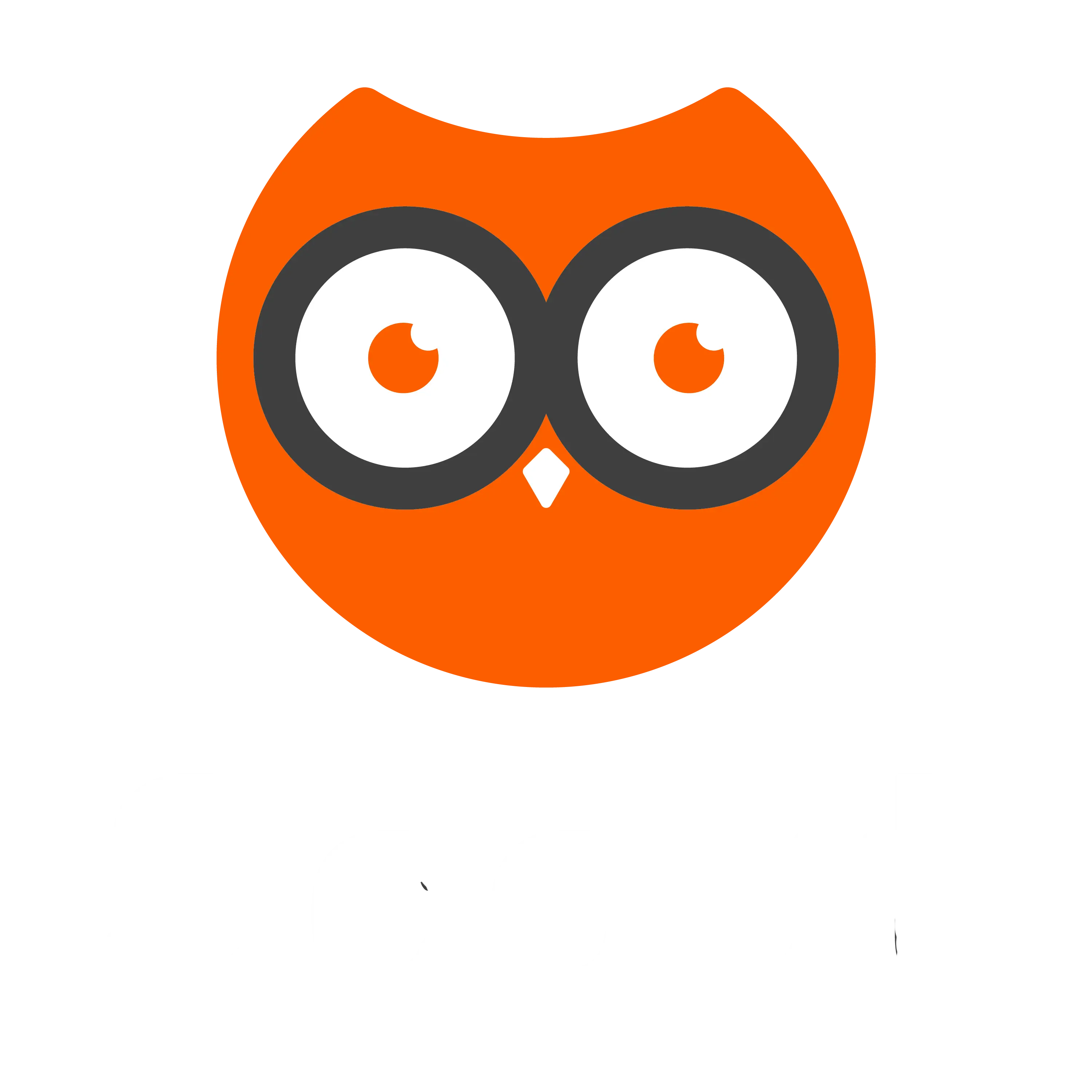 Orange Logo and White Text