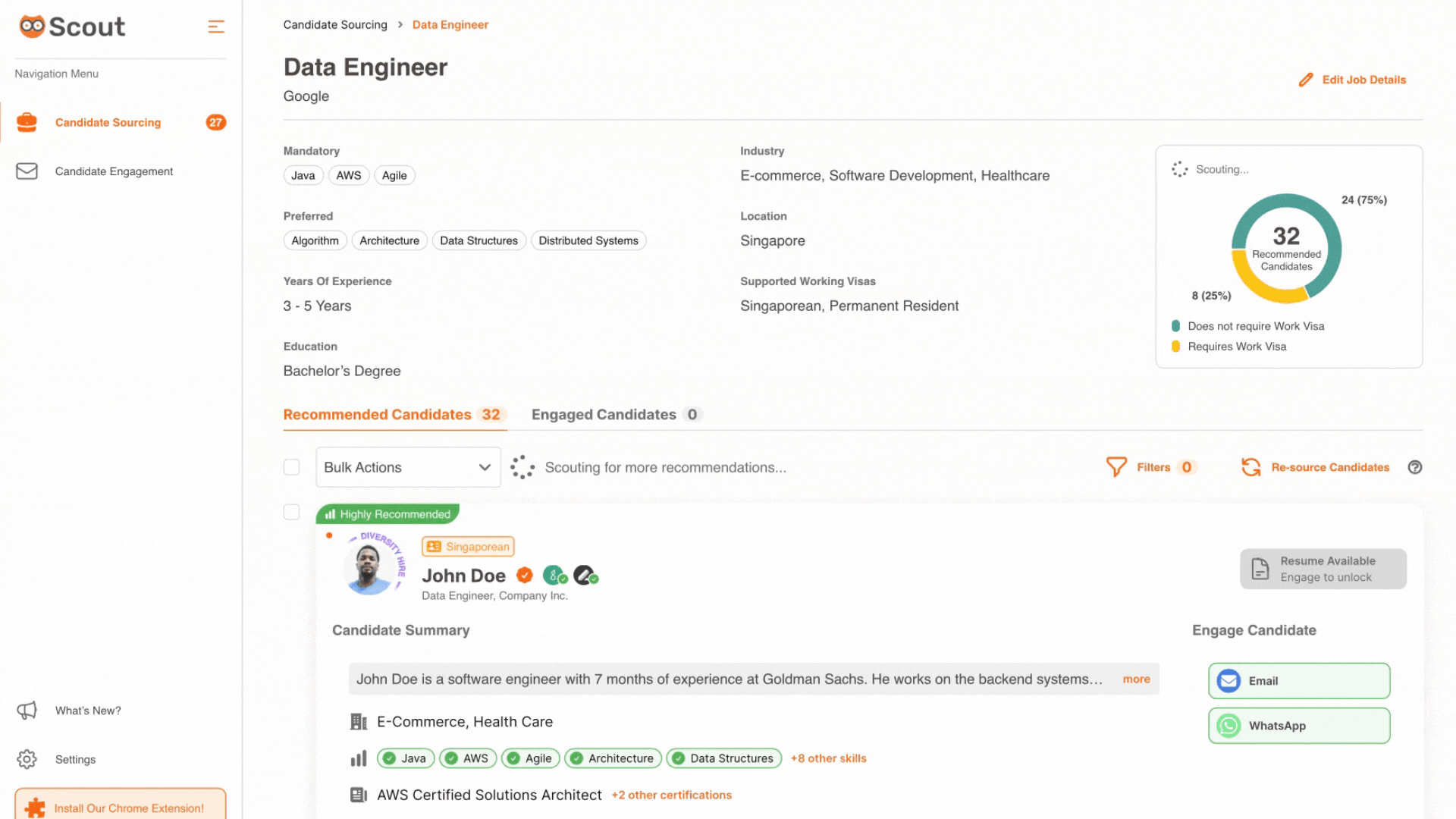 Scout Scrolling Candidate List